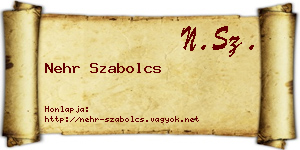Nehr Szabolcs névjegykártya